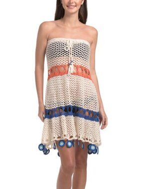NVLT Crochet 2 In 1 Cover-up Skirt And Tube Dress